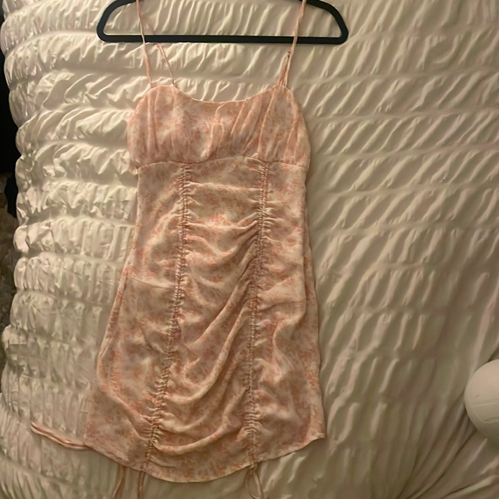 Pink Floral Print Mini Dress